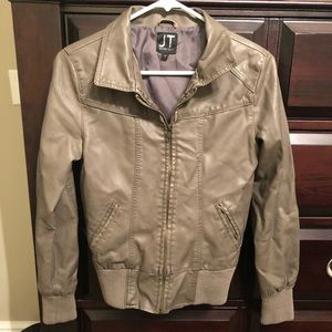 Faux leather moto jacket